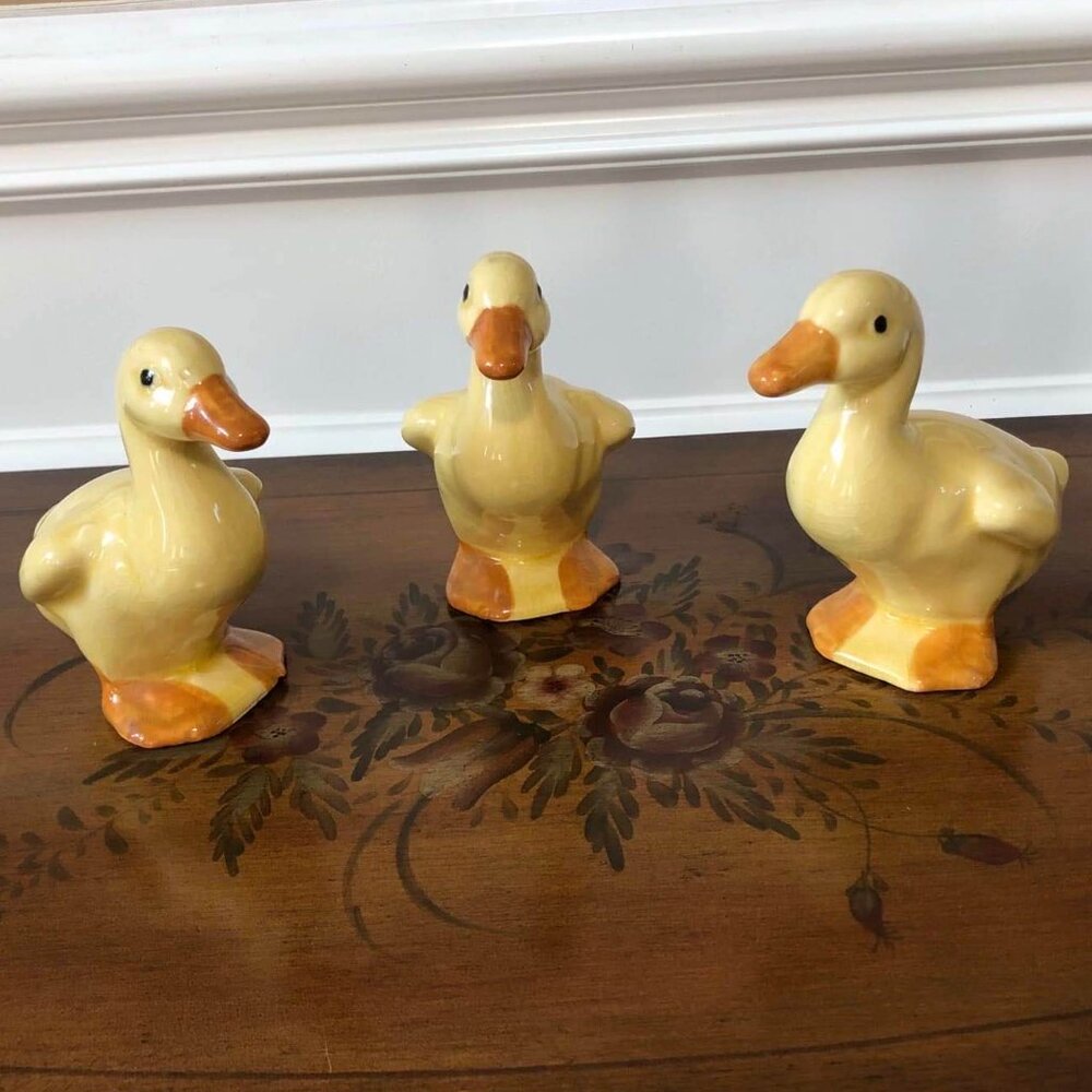 MCM ceramic duck figurine trio